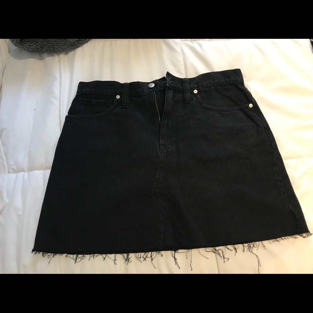 Madewell Jean Denim Black Mini Skirt
